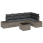 Preview: ARDEBO.de - 5-teiliges Garten-Sofa-Set mit Kissen Schwarz Poly-Rattan