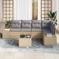 Preview: 6-teiliges Garten Sofa Set mit Kissen Schwarz Poly Rattan
