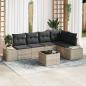 Preview: ARDEBO.de - 6-teiliges Garten-Sofa-Set mit Kissen Graues Poly-Rattan
