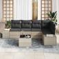 Preview: 6-teiliges Garten-Sofa-Set mit Kissen Graues Poly-Rattan