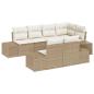 Preview: 7-teiliges Garten Sofa Set mit Kissen Beige Poly Rattan