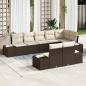 Preview: ARDEBO.de - 8-teiliges Garten Sofa Set mit Kissen Braunes Poly Rattan
