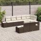 Preview: 8-teiliges Garten Sofa Set mit Kissen Braunes Poly Rattan