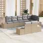 Preview: ARDEBO.de - Gartensofa-set 8 stk. Beige und Grau Poly-Rattan