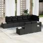 Preview: ARDEBO.de - 8-teiliges Garten Sofa Set mit Kissen Schwarz Poly Rattan