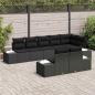 Preview: 8-teiliges Garten Sofa Set mit Kissen Schwarz Poly Rattan