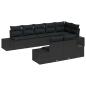 Preview: 8-teiliges Garten Sofa Set mit Kissen Schwarz Poly Rattan