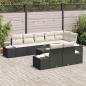 Preview: Gartensofa-set 9 stk. Schwarz und Creme Poly-Rattan