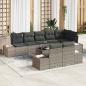 Preview: ARDEBO.de - 8-teiliges Garten-Sofa-Set mit Kissen Grau Poly-Rattan