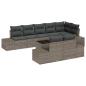 Preview: 8-teiliges Garten-Sofa-Set mit Kissen Grau Poly-Rattan
