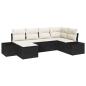 Preview: 6-teiliges Garten-Sofa-Set mit Kissen Schwarz Poly-Rattan