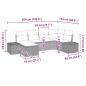 Preview: 6-teiliges Garten-Sofa-Set mit Kissen Grau Poly-Rattan