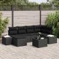 Preview: ARDEBO.de - 7-teiliges Garten Sofa Set mit Kissen Beige Poly-Rattan