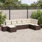 Preview: ARDEBO.de - 7-teiliges Garten Sofa Set mit Kissen Braun Poly Rattan