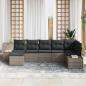 Preview: 7-teilige Garten Sofa Set mit Kissen Grau Poly Rattan