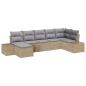 Preview: 7-teiliges Garten Sofa Set mit Kissen Beige Poly Rattan