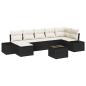 Preview: 7-teiliges Garten-Sofa-Set mit Kissen in braunem Poly-Rattan