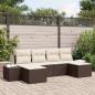 Preview: ARDEBO.de - 6-teiliges Garten Sofa Set mit Kissen Braun Poly Rattan