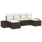 Preview: 6-teiliges Garten Sofa Set mit Kissen Braun Poly Rattan