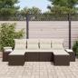 Preview: 6-teiliges Garten Sofa Set mit Kissen Braun Poly Rattan