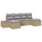 Preview: 6-teiliges Garten Sofa Set mit Kissen Beige Kunststoff Rattan