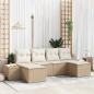 Preview: ARDEBO.de - 6-teiliges Garten Sofa Set mit Kissen Beige Poly Rattan