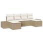 Preview: 6-teiliges Garten Sofa Set mit Kissen Beige Poly Rattan