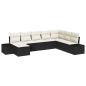 Preview: 8-teiliges Garten Sofa Set mit Kissen Schwarz Poly-Rattan