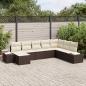 Preview: ARDEBO.de - 8-teiliges Garten-Sofa-Set mit Kissen Braun Poly Rattan