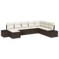 Preview: 8-teiliges Garten-Sofa-Set mit Kissen Braun Poly Rattan