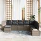 Preview: 8-teiliges Garten-Sofa-Set mit Kissen Grau Poly-Rattan