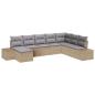 Preview: ARDEBO.de - 8-teiliges Garten Sofa Set mit Kissen Beige Poly Rattan
