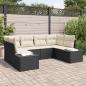 Preview: ARDEBO.de - 6-teiliges Garten-Sofaset mit Kissen Schwarz Poly Rattan