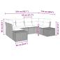 Preview: 6-teiliges Garten Sofa Set mit Kissen Schwarz Poly Rattan