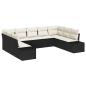Preview: 9-teiliges Garten Sofa Set mit Kissen Schwarz Poly Rattan