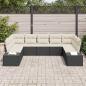 Preview: 9-teiliges Garten Sofa Set mit Kissen Schwarz Poly Rattan