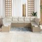 Preview: 9-teiliges Garten Sofa Set mit Kissen Beige Poly Rattan