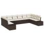 Preview: 10-teiliges Garten Sofa Set mit Kissen Braun Poly Rattan