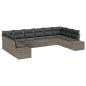Preview: 10-teiliges Garten-Sofa-Set mit Kissen in Grau aus Poly Rattan