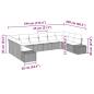 Preview: 10-teiliges Garten-Sofa-Set mit Kissen in Grau aus Poly Rattan