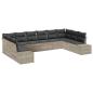 Preview: 10-teiliges Garten Sofa Set mit Kissen Hellgrau Poly Rattan