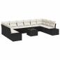 Preview: 10-teiliges Garten-Sofa-Set mit Kissen braunes Poly-Rattan