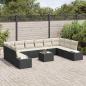 Preview: 10-teiliges Garten-Sofa-Set mit Kissen braunes Poly-Rattan