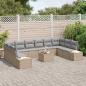 Preview: 11-teiliges Garten Sofa Set mit Kissen Schwarz Poly Rattan