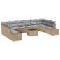 Preview: 11-teiliges Garten Sofa Set mit Kissen Schwarz Poly Rattan