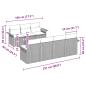 Preview: 8-teiliges Garten Sofa Set mit Kissen Grau Poly Rattan Akazie