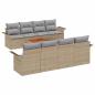 Preview: ARDEBO.de - 9-teiliges Garten-Sofa-Set mit Kissen Beige Poly Rattan Akazie
