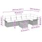 Preview: 7-teiliges Garten-Sofa-Set mit Kissen Beige Poly Rattan Akazie