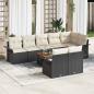 Preview: ARDEBO.de - 9-teiliges Garten-Sofa-Set mit Kissen Schwarz Poly Rattan