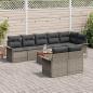 Preview: 9-teiliges Garten-Sofa-Set mit Kissen Grau Poly-Rattan Akazie